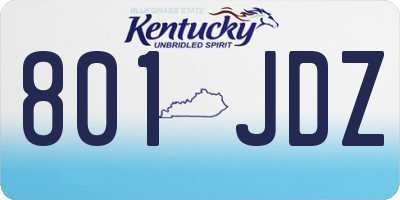 KY license plate 801JDZ