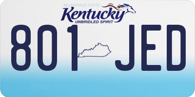 KY license plate 801JED