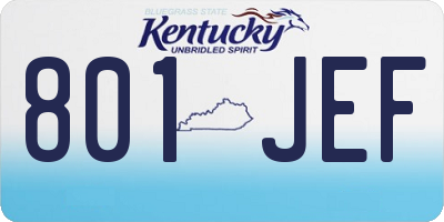KY license plate 801JEF