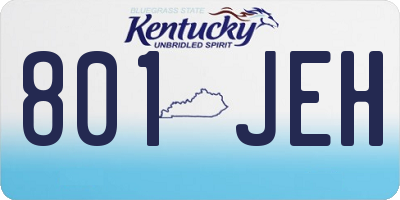 KY license plate 801JEH