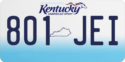 KY license plate 801JEI