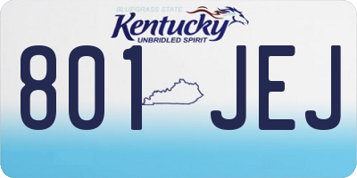 KY license plate 801JEJ