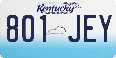 KY license plate 801JEY