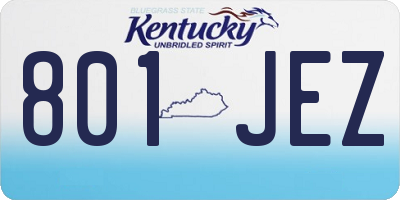 KY license plate 801JEZ
