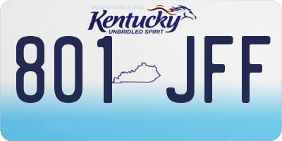 KY license plate 801JFF