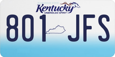 KY license plate 801JFS