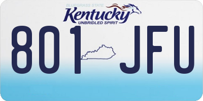KY license plate 801JFU