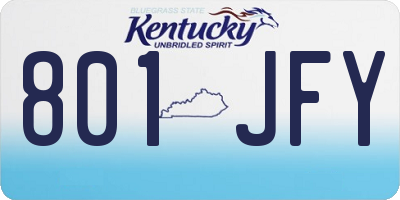 KY license plate 801JFY