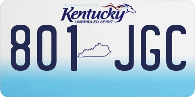 KY license plate 801JGC