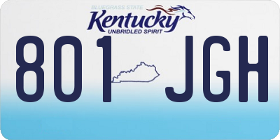 KY license plate 801JGH