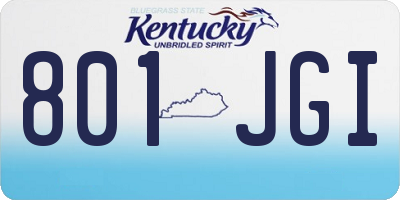 KY license plate 801JGI