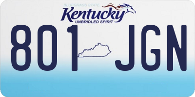 KY license plate 801JGN