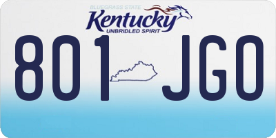 KY license plate 801JGO