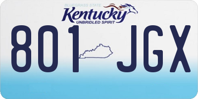 KY license plate 801JGX