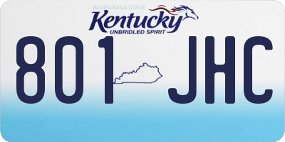 KY license plate 801JHC