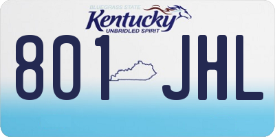 KY license plate 801JHL