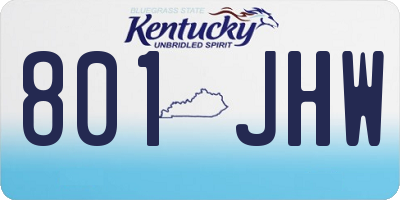 KY license plate 801JHW