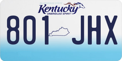 KY license plate 801JHX