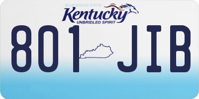 KY license plate 801JIB