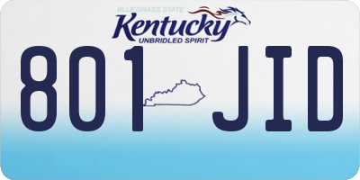 KY license plate 801JID