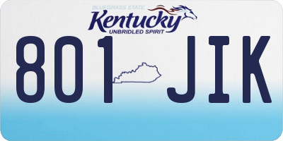 KY license plate 801JIK