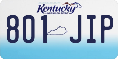 KY license plate 801JIP