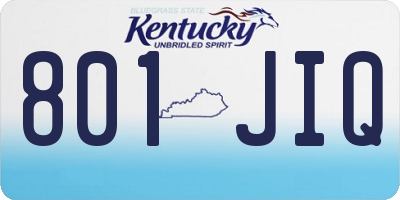 KY license plate 801JIQ