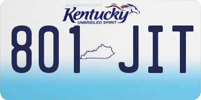 KY license plate 801JIT