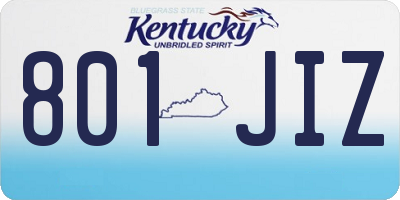 KY license plate 801JIZ