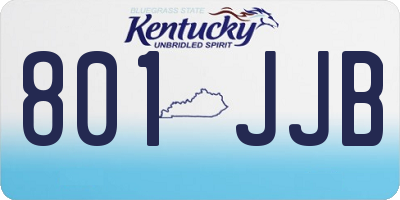KY license plate 801JJB