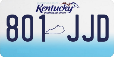 KY license plate 801JJD