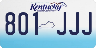 KY license plate 801JJJ