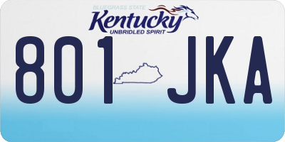 KY license plate 801JKA
