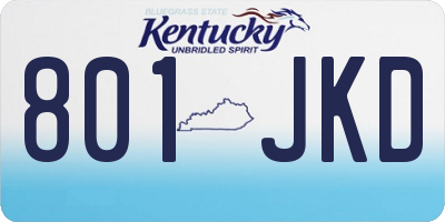 KY license plate 801JKD