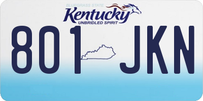 KY license plate 801JKN
