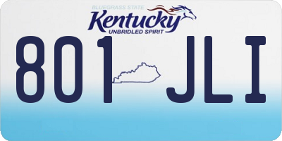 KY license plate 801JLI