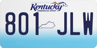 KY license plate 801JLW