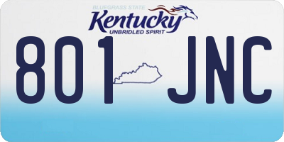 KY license plate 801JNC