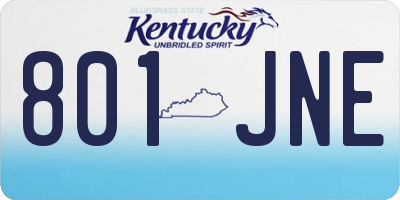 KY license plate 801JNE