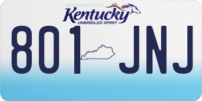 KY license plate 801JNJ