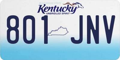 KY license plate 801JNV