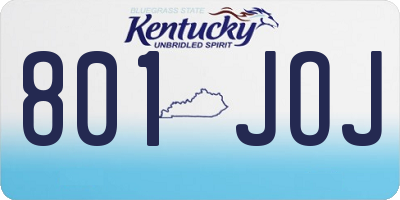 KY license plate 801JOJ
