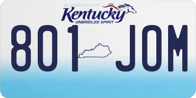 KY license plate 801JOM