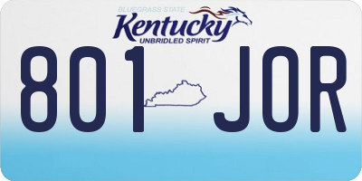 KY license plate 801JOR