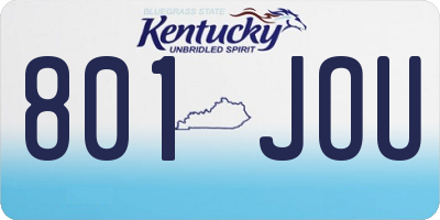 KY license plate 801JOU