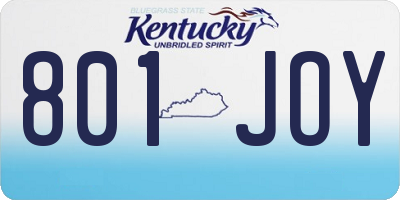 KY license plate 801JOY