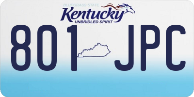 KY license plate 801JPC