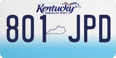 KY license plate 801JPD