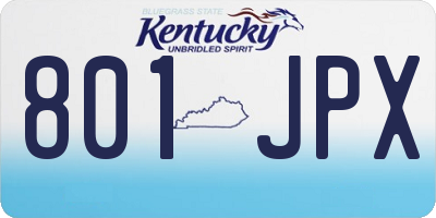 KY license plate 801JPX