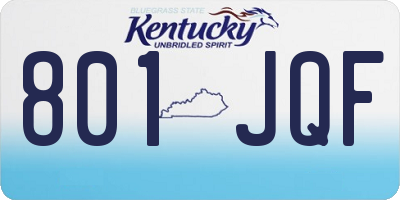KY license plate 801JQF